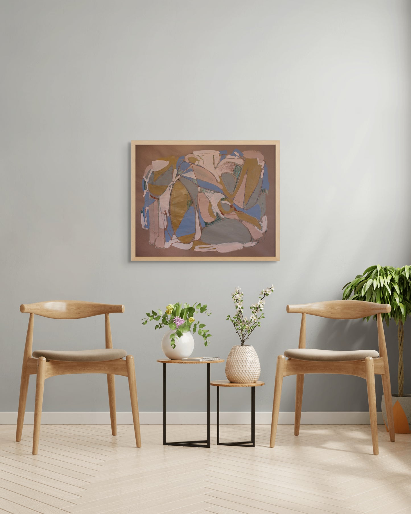 Hold On A Minute - Earthy Abstract Print on Paper by Tamara Brink | Free Shipping