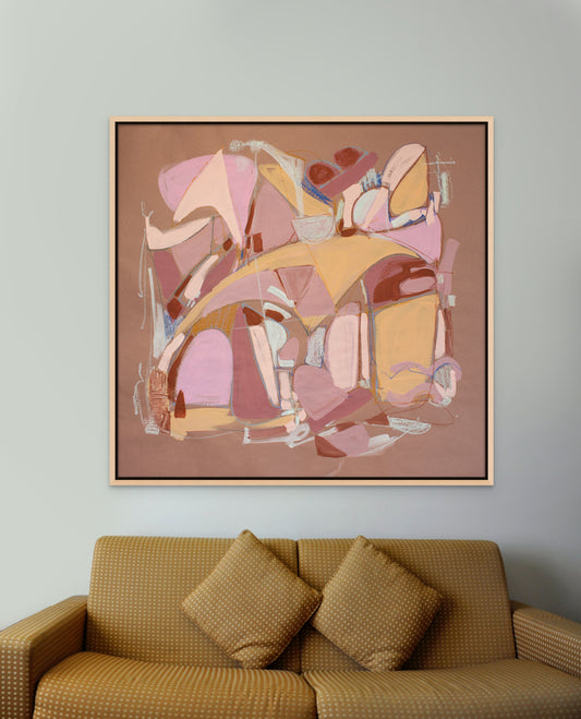 Stretched Canvas Print with Natural Wood Frame