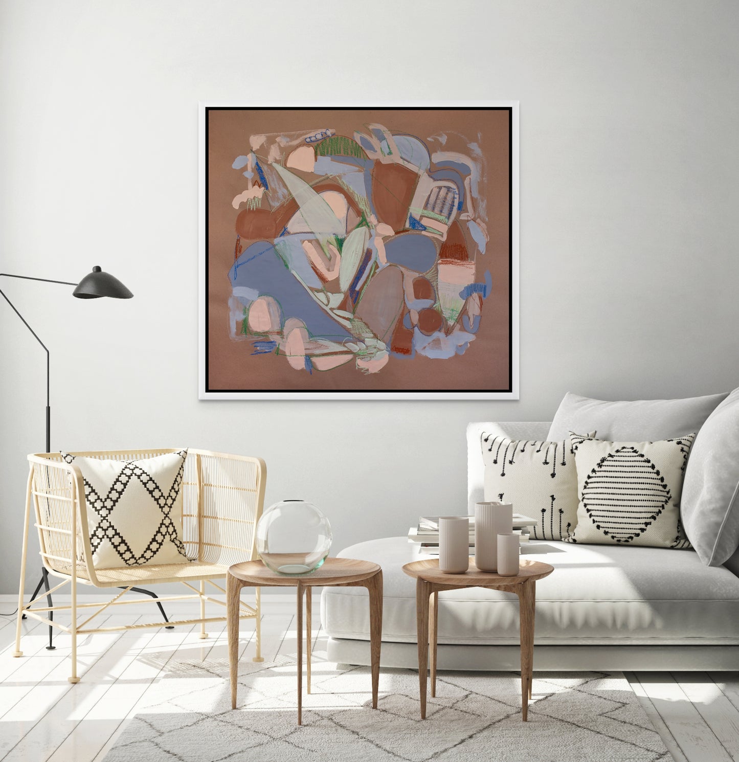 Stretched Canvas Print with White Float Frame