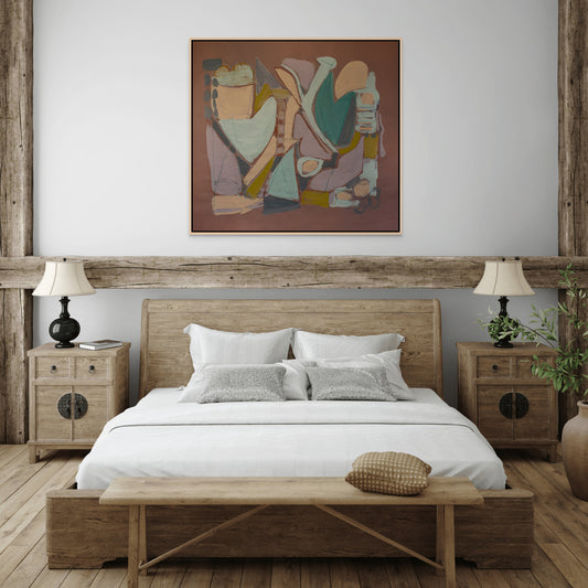 Stretched canvas Print with Natural Wood Floater Frame