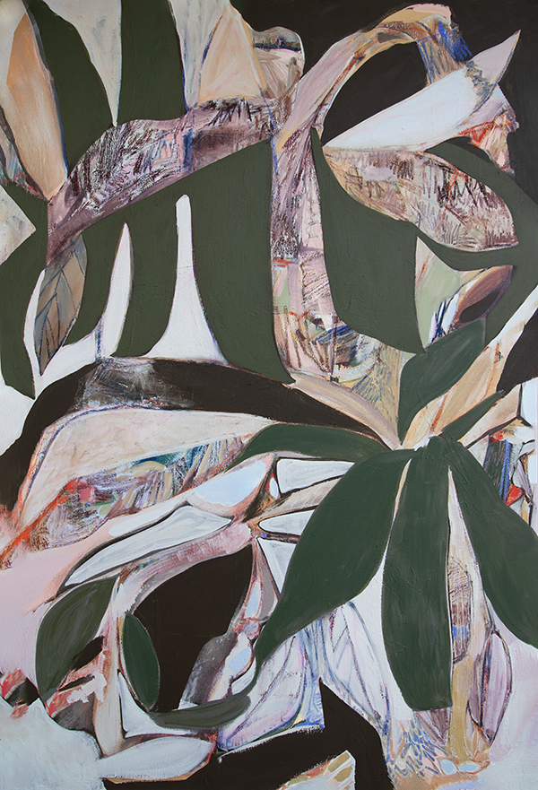 Oversized Abstract Botanical Canvas – Original Painting – 60x40 | In-Between I